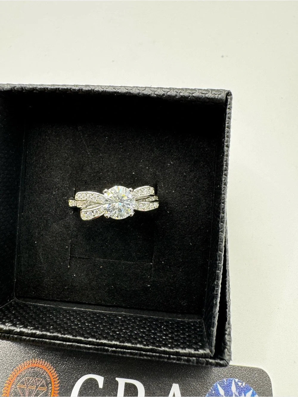 Moissanite Engagement Ring - Silver